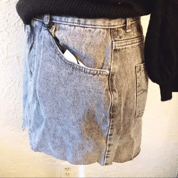 Pull & Bear Gray Fitted Denim Mini Skirt - Picture 6 of 12